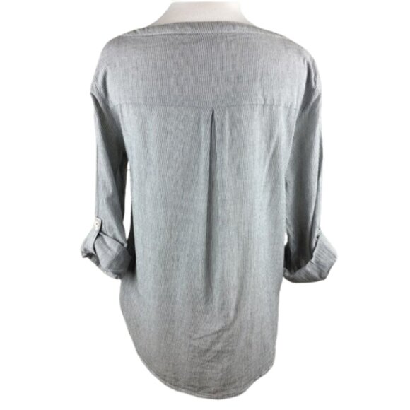 Anthropologie Postmark Conductor Stripe Top Gray - Picture 5 of 7
